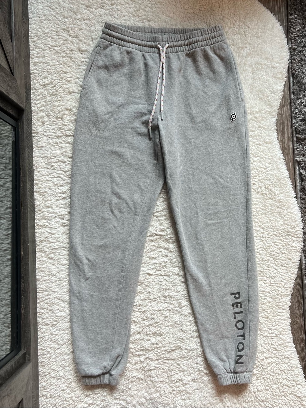 Peloton Gray Fleece Joggers Women’s Logo Drawstring Sweatpants (S)